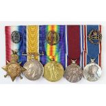 A World War One medal group of five to Rev Gilber David Barker A.C.
