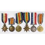 Two World War I trios, comprising 1914-15 Star, BWM and VM, to 26007 Pte H.