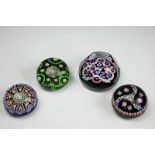 Three Scottish Perthshire glass paperweights comprising;