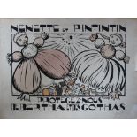 F Simeon, Ink and watercolour cartoon, Nenette et Rintintin,