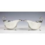 A pair of silver sauce boats, Ernest W Haywood, Birmingham 1940,