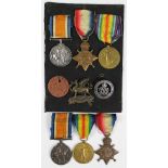 Two World War I trios, comprising 1914-15 Star, BWM and VM, to C-5786 Pte J. B. AllenE. Kent.