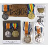 Five World War I pairs, BWM and VM, comprising, 40048 Pte A. Whitmore, S.