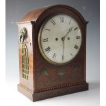 An early 19th century mahogany fusee mantle clock, the 20cm Roman numeral dial indistinctly signed,