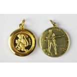 A National Commemorative Medal 1899-1900, with a Chinese yellow metal coin,