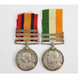 A Queen South Africa and King South Africa Medal pair to 3427 Pte E Kidd Norfolk Reg't,