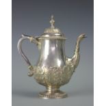 A George IV silver coffee pot, William Bateman I, London 1823,