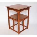 An Arts and Crafts inlaid golden oak occasional table, possibly Glasgow School,