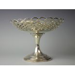 An Edwardian silver pedestal comport, A & J Zimmerman Birmingham 1910,