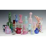A selection of Venetian and other glassware including zanfirico,