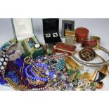 A large quantity of assorted costume and other jewellery and watches,