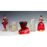 A selection of Venetian glassware comprising;