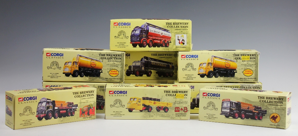 Eleven Corgi Classics 'The Brewery Collection' model vehicles,