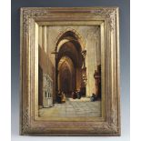Follower of Johannes Bosboom, Oil on panel, Interior of the Cathedral in Trier,