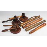 A selection of treen items comprising;