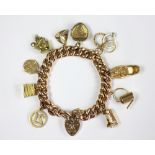 A 9ct yellow gold charm bracelet,