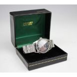 A gentleman's Swiss Rotary stainless steel wristwatch, 17 jewels, with flexi strap,