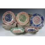 Twenty nine Glasgow Pottery bowls, J. & M.P. Bell & Co. Ltd, 'Keelin Hong' pattern, Rd.No.