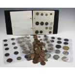 A collection of 18th century and later coins, tokens, commemorative medallions etc,