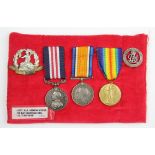 A World War I Military Medal group of three to 43255 L. Sjt E A Lebbon, 1/Norf.