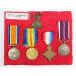 A World War I Meritorious Service Medal group of four to 15588 C.Q.M Sjt P J D Farmer, Norf.