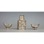 A Victorian silver tea caddy, Gibson & Co Ltd, London 1901,