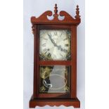 An oak Vienna regulator type wall clock, 73cm,