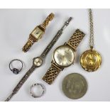 A collection of assorted watches etc, to include; an Accurist 21 Jewels, Automatic wristwatch,