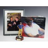 MOSS (S), FANGIO - A PIRELLI ALBUM, signed by Juan Fangio to Terry Davies and dated 22/4/91,