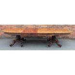 A 19th century and later extending mahogany dining table,