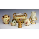 A selection of Royal Worcester items comprising; a leaf moulded cream jug, 10.