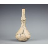 A studio pottery double gourd Ge type vase, makers mark to underside,