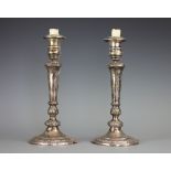 A pair of late 19th century Saxony German silver candlesticks,