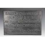 A cast iron Cambrian Railways sign, 'Cambrian Railways notice,