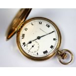 A 9ct gold keyless wind 'Dominant' full hunter pocket watch, London 1920,