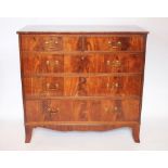 A Regency mahogany chest, of two short and three graduated long drawers, on splayed bracket feet,