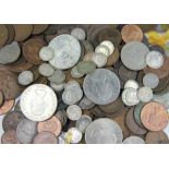 A collection of silver, copper and cupro nickel pre-decimal coinage,