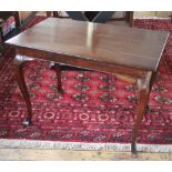 An early 19th century and later oak side table, on cabriole legs,