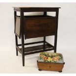 An Edwardian mahogany folding tea table, on reeded square legs, 73cm H x 53cm W x 37cm D,