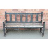 Two wooden garden benches,