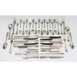 A quantity of silver plated cutlery to include, a part Kings pattern service,