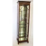 An Edwardian inlaid mahogany shop display cabinet in the manner of Edwards and Roberts,