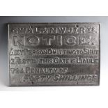 A Great Wester and London and North West Railway cast iron sign, 'GW & L & NW Jtrys NOTICE.