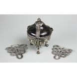 A Victorian silver and tortoiseshell box and cover,