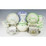 A selection of collectable ceramics to include; a Coalport green banded part tea service,