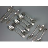 A set of twelve silver spoons, Dublin 1806 (x8) and 1809 (x4 Richard Sawyer),