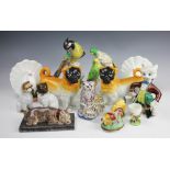 A collection of 19th century and later animal related ceramics,