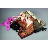 A selection of silk and other ladies scarfs,