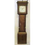 A George III thirty hour oak longcase clock, the painted Arabic dial signed J.