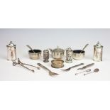A selection of silver items to include, Georg Jensen grape snips,